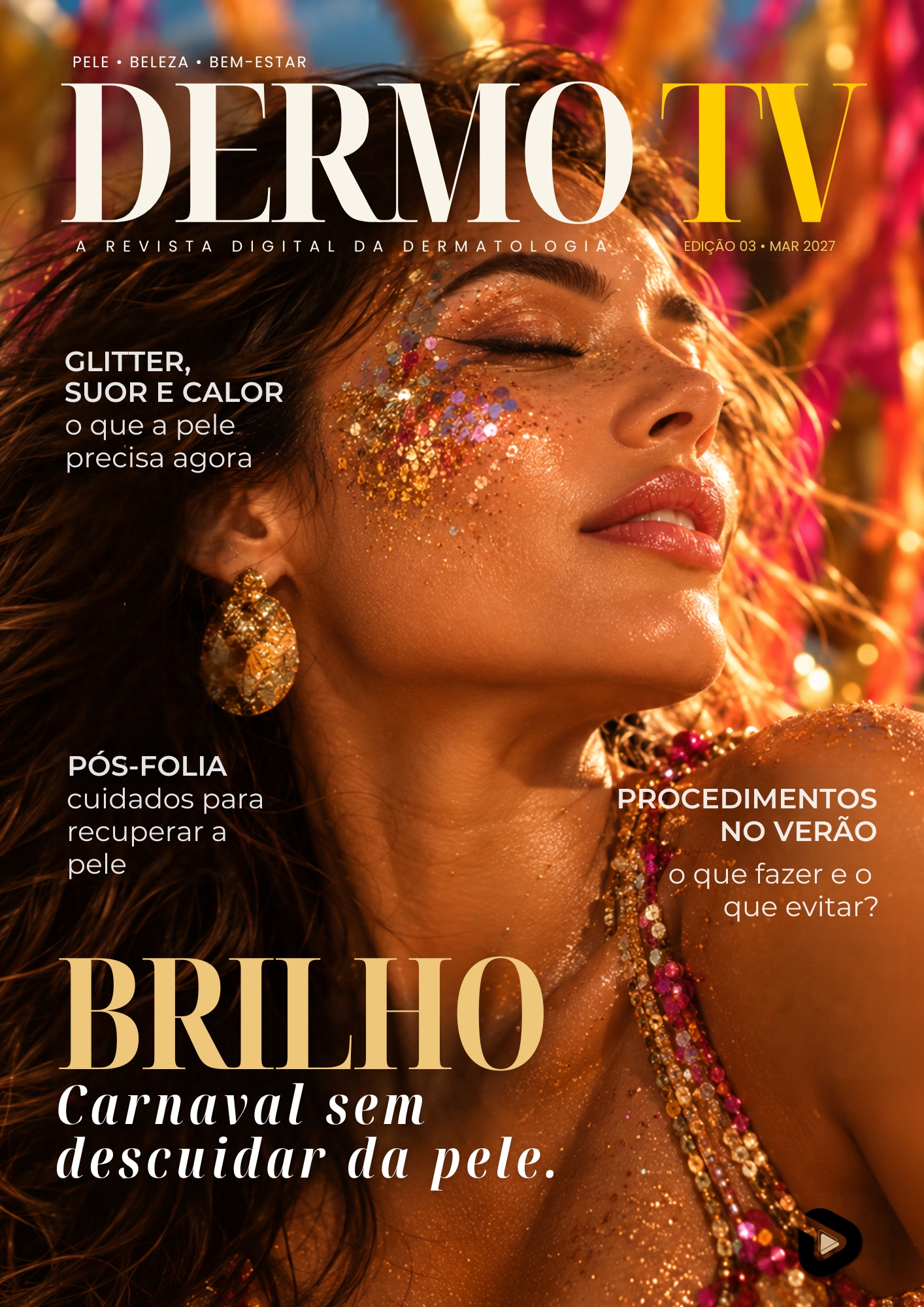 Capa DermoTV Fevereiro 2027 — Carnaval